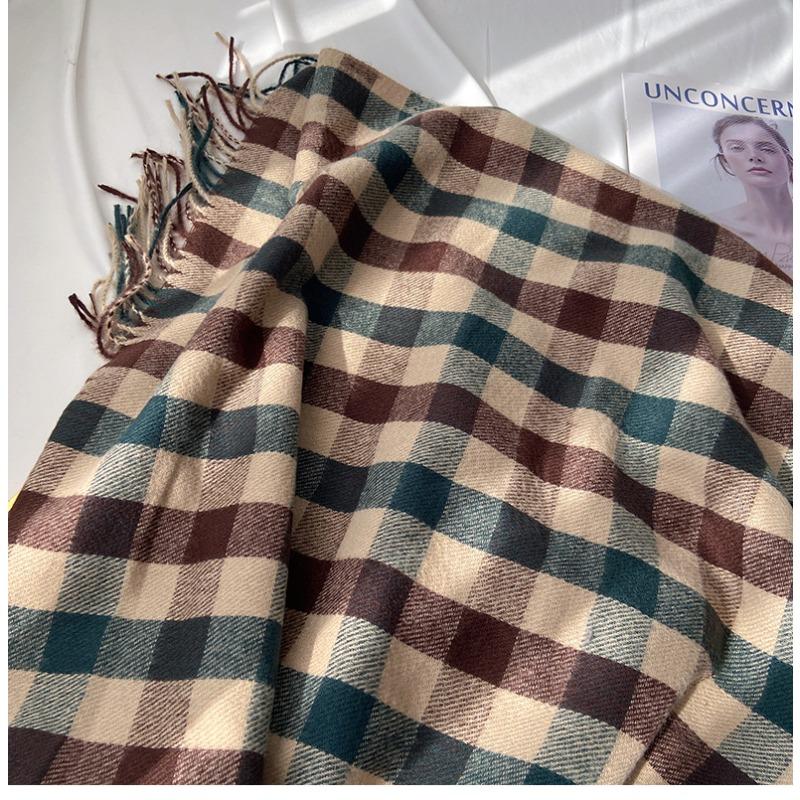 Luxury Brand Classic England Style Women Scarf Fashion Stripe Plaid Scarves Tassel Shawls Pashmina Lady Wrap Poncho Stoles
