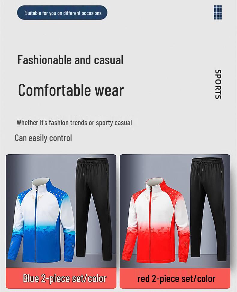 Unisex Lässige Lauf-Trainingsjacke & Hose Sportanzug für Mittelschuluniform