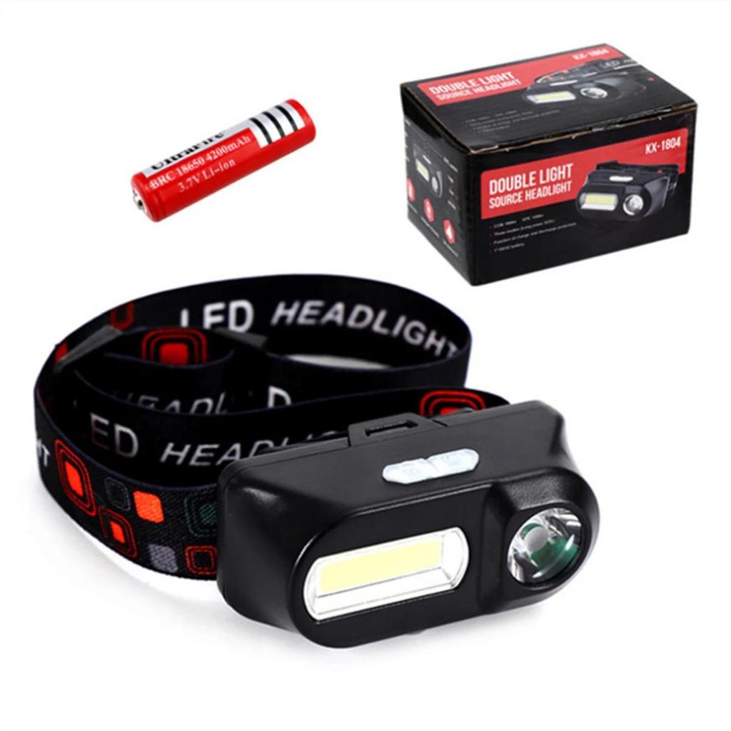 Rechargeable Xpe Cob Led Headlamp Flashlight Work Lights Lantern For Headlight Head Usb Lamp Light Light/Warning Worklight Torch