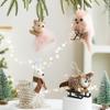 Sled Mouse Xmas Tree Pendants Cartoon Christmas Doll Pendant Cute Simulation Owl Ornament  Gift