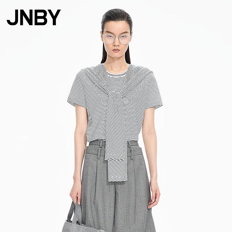 JNBY Women s Striped Cotton Short Sleeve T-Shirt L