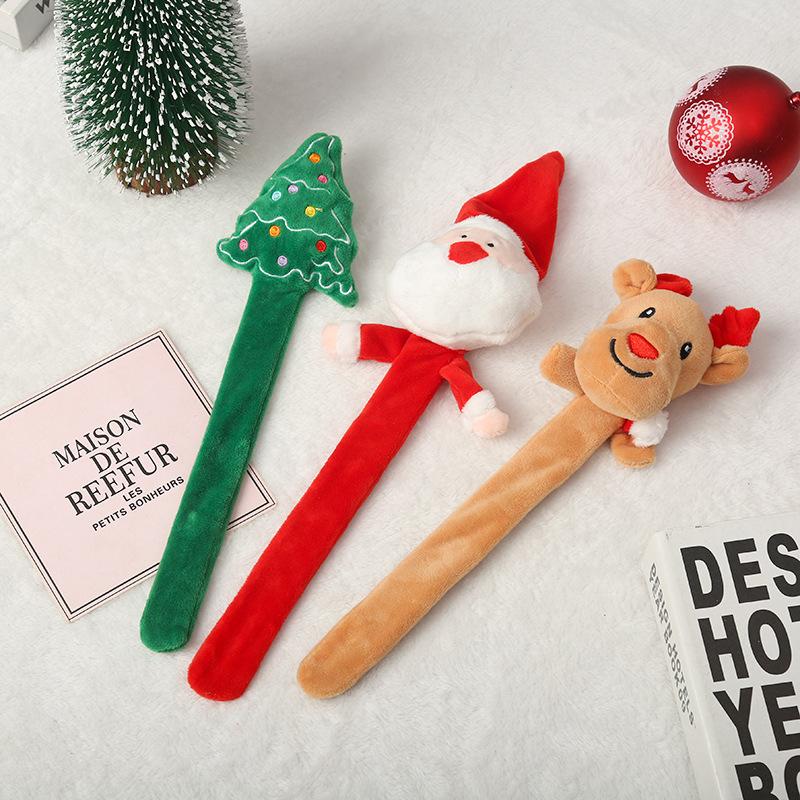 Creative Christmas Children's Gift Glowing Santa Claus Snowman Pat Circle Bracelet Christmas Gift Snap Circle