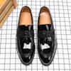 2558 Loafers Plus 45 New Pointed Leather Shoes Men's Trend Sequins British Tassel Loafers