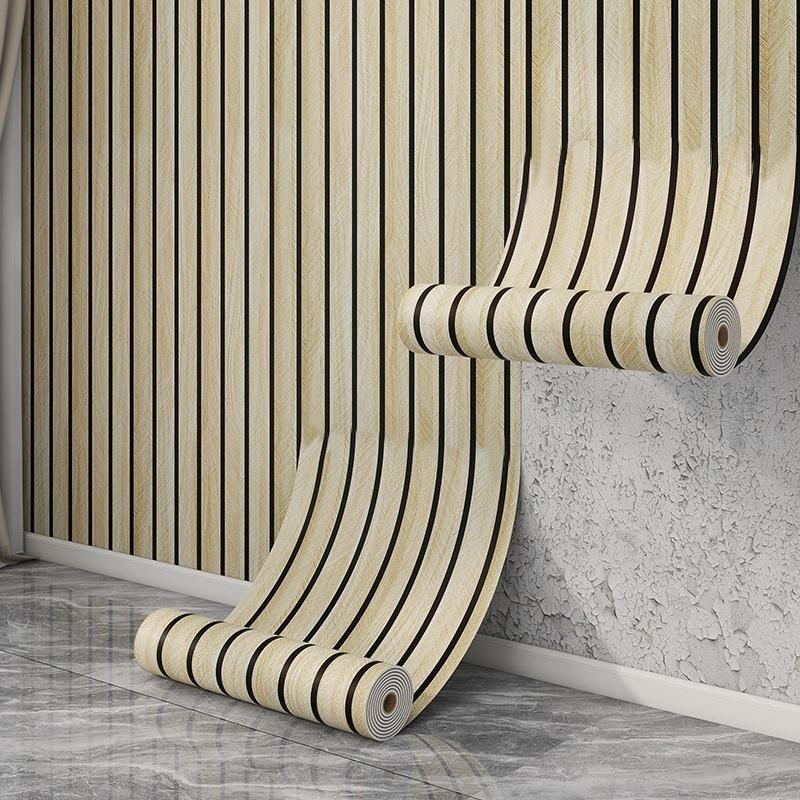 Self Adhesive Grille Wallpaper3D Fluted Wall Panel Sticker, Peel and Stick PVC Wallpaper for Living Room TV Background, Bedroom Wall Decor