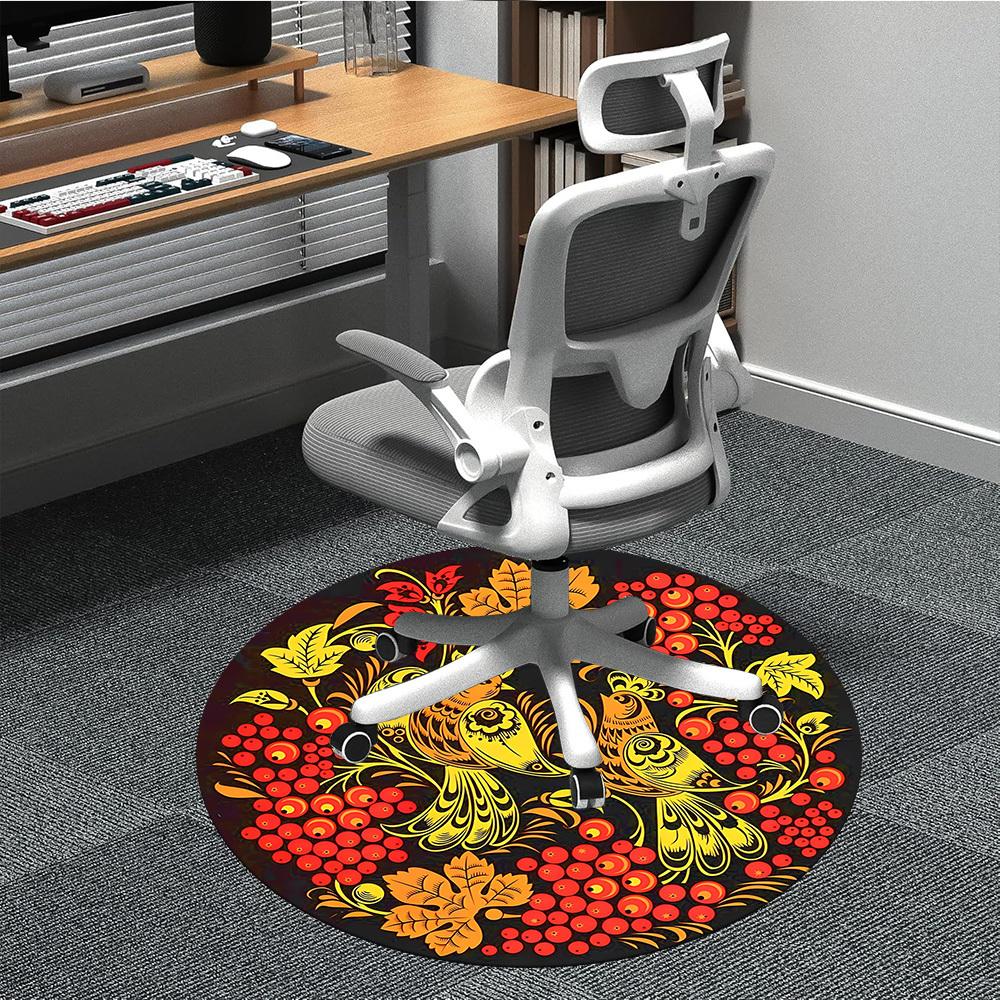 

1PC Folklore-patterned Chair Carpet for Office Non-Slip, Lightweight, Machine Washable Rug for Office, Sleeping, Room - Holiday DecorPolyest 80cm by 80cm
