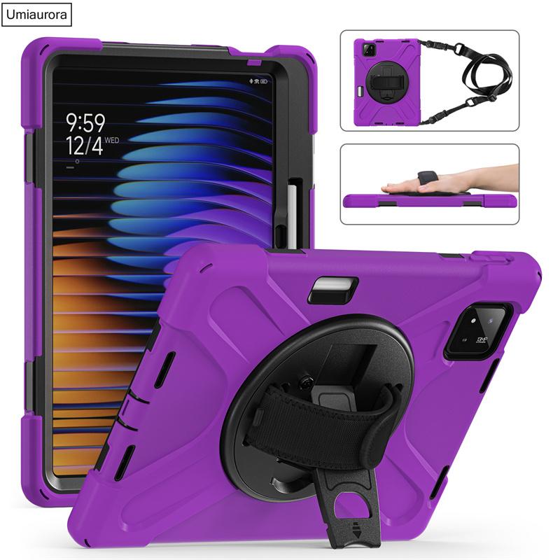 Pour Xiaomi Mi Pad7 11.2 Pad 5 6 11" 6S Pro 12.4" 7S Pro 12.5 Pouces Étui Robuste Antichoc pour Tablette avec Support Sangle Main Épaule Funda