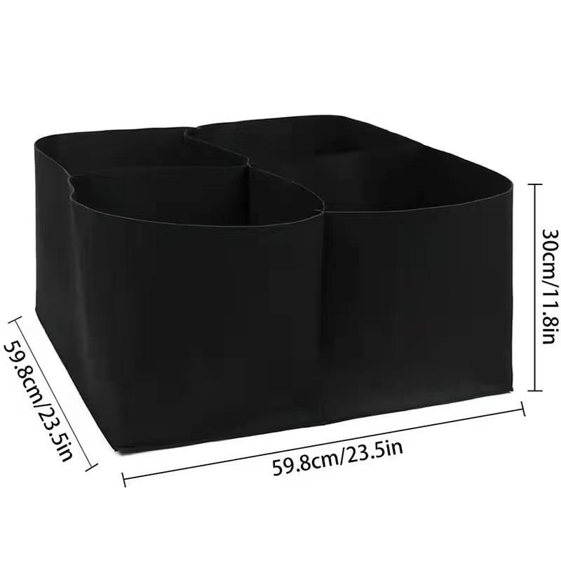 Filz-Pflanzsack mit mehreren Fächern, rechteckiger Blumentopf, schöner Pflanzsack, Landschaftsgestaltung, Pflanzsack-Eimer mit acht Öffnungen