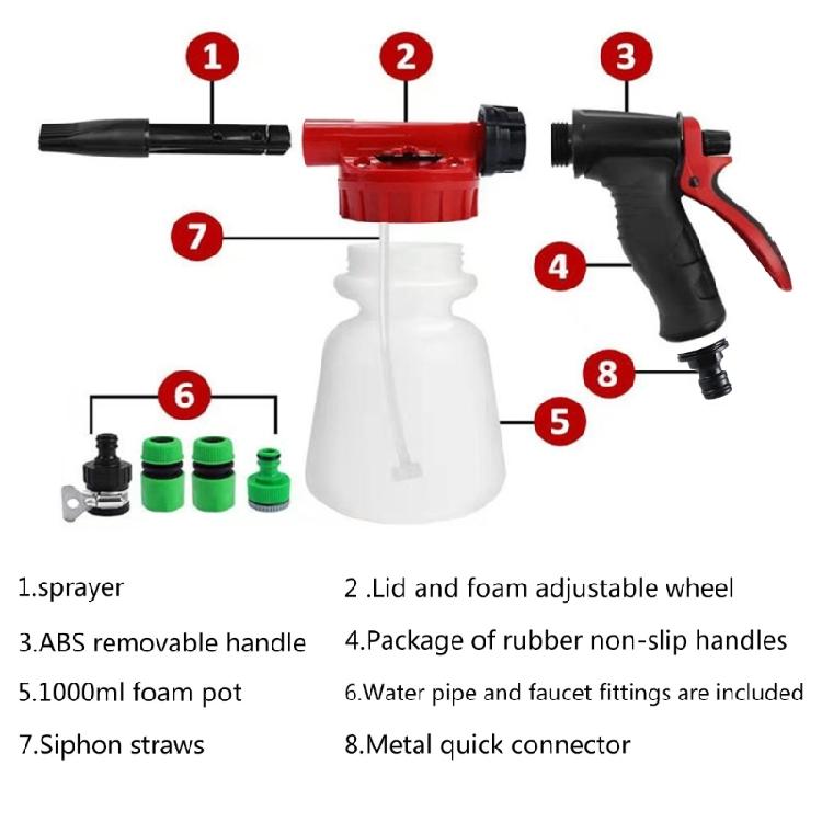 Foam Cannons Garden Car Wash Foam Blaster Wide Neck Adjustable Snow Foam Sprayer