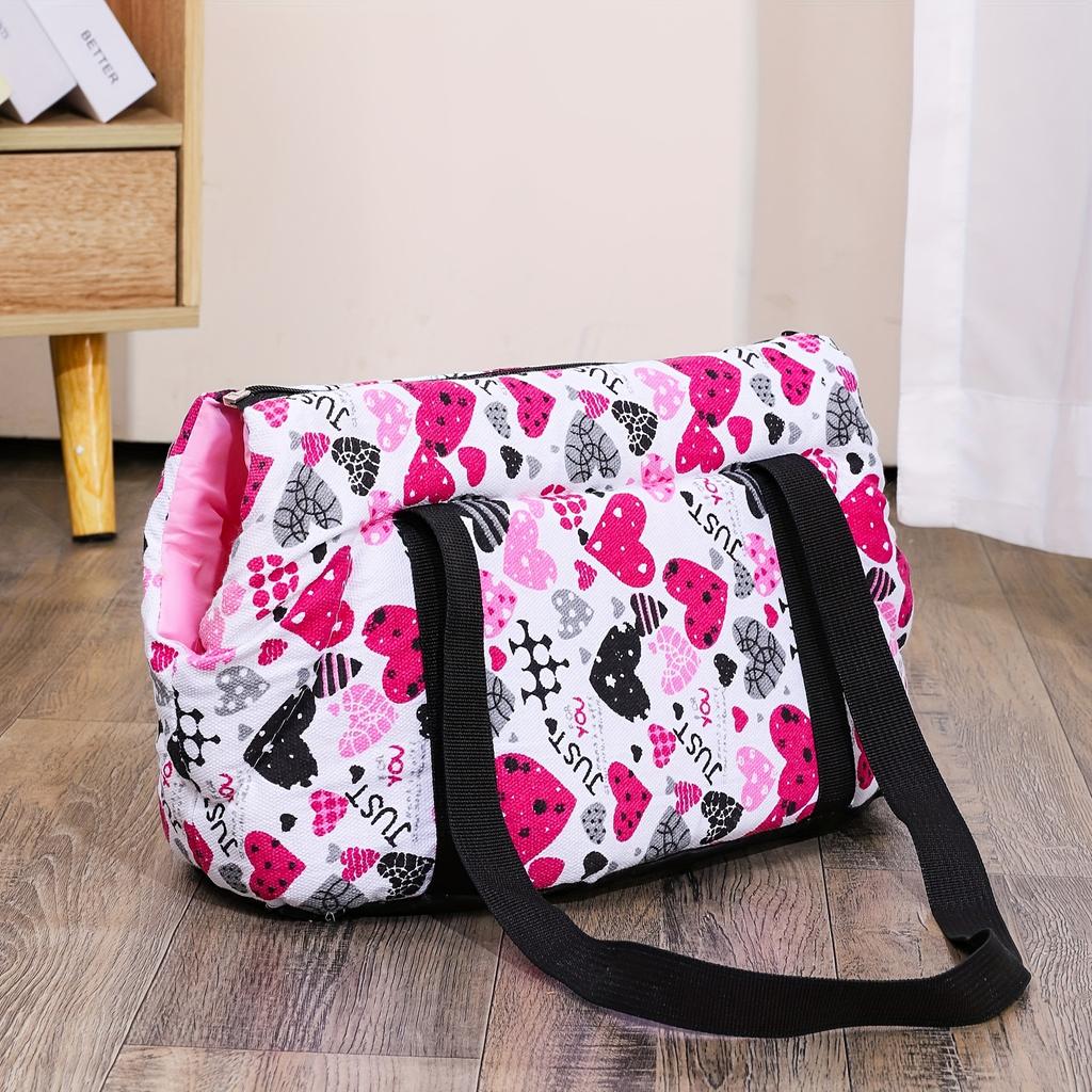 Washable & Portable Cat Carrier Bag - Multi-Colored, Zippered Pet Shoulder Tote for Small To Medium Cats,  Litter Outing