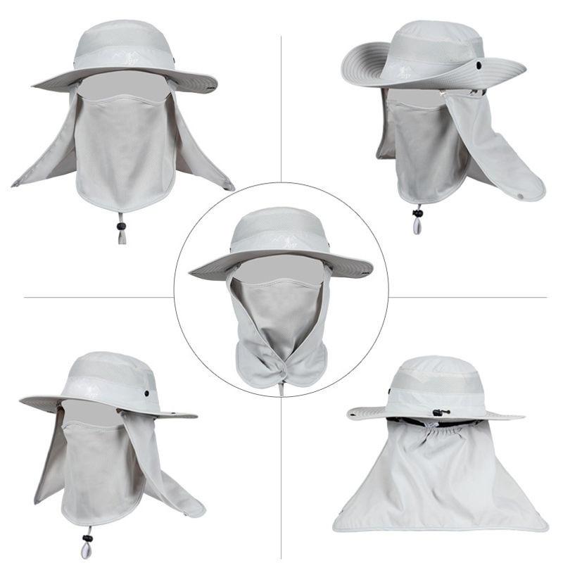 Unisex Outdoor Sport Fishing Hiking Hat UV Protection Face Neck Flap Sun Cap Waterproof and Quick-drying Fisherman Fishing Hats