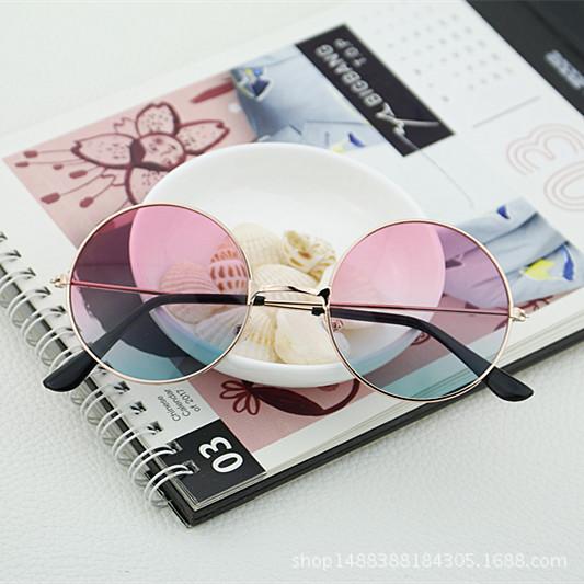 Retro Round Sunglasses Marine Piece Glasses Round Frame Glasses Men'S And Women'S Prince'S Glasses