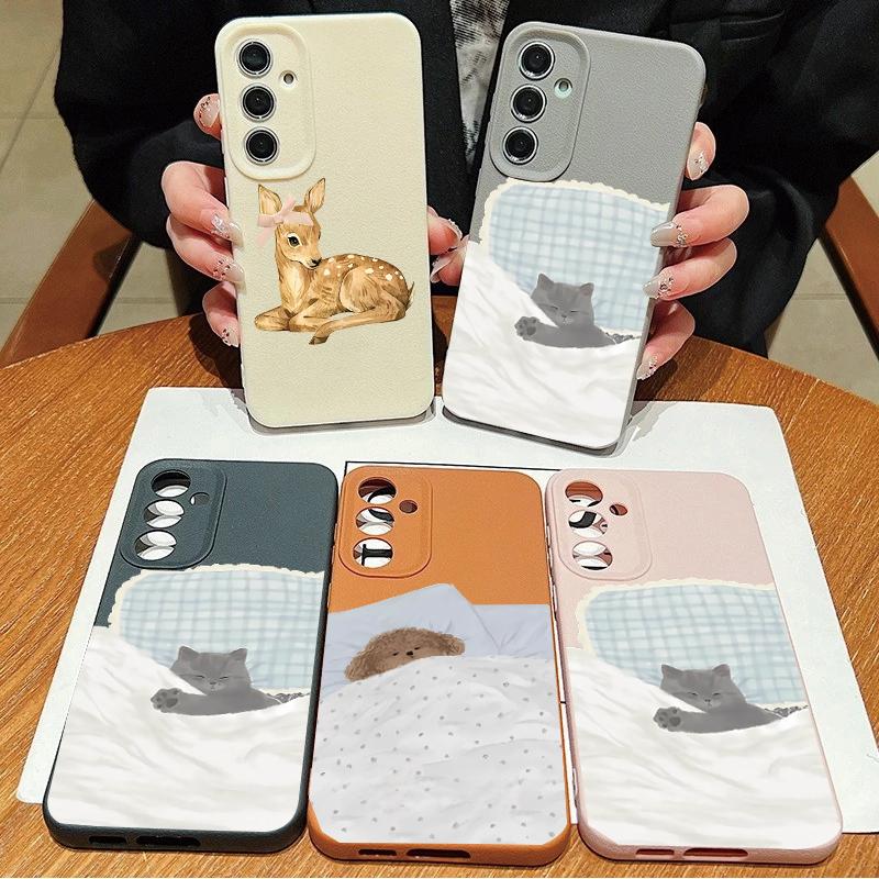 Cute Dog Cat Couple Case For Xiaomi MI 15T 14T Pro 15 Ultra 13T POCO X7 X6 X5 F5 F6 M7 M6 Pro F7 Ultra X3 X4 GT NFC Animal Cover