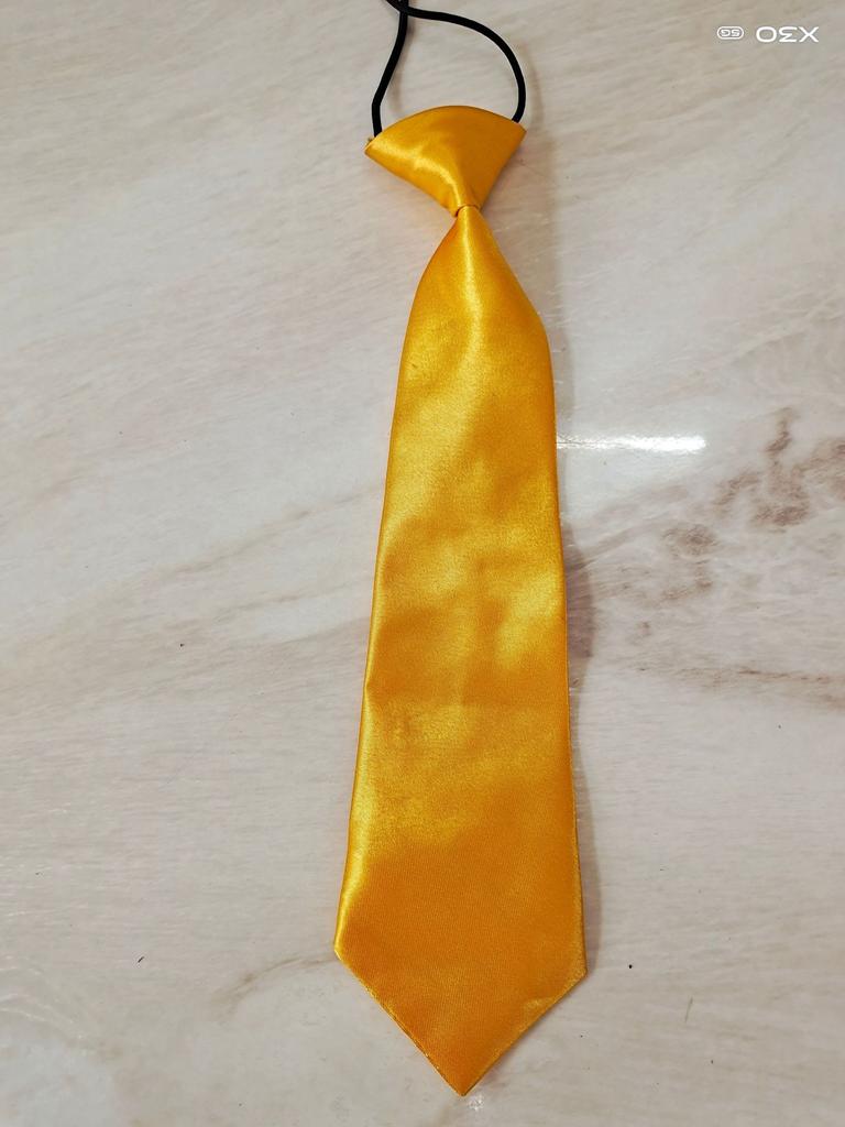 28Cm Children'S Tie Bright Monochrome Rubber Band One-Color Tie Monochrome Children'S Tie Student Tie Satin Tie
