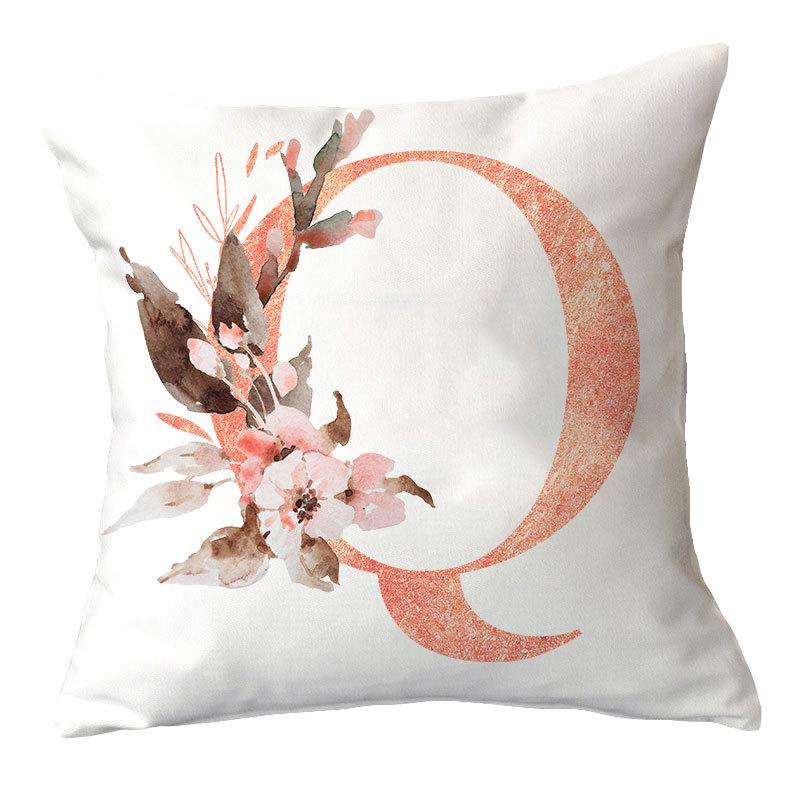 Ins Nordic Pillowcase Pink Letter Cushion Pillowcase Car Sofa Waist Home Furnishing