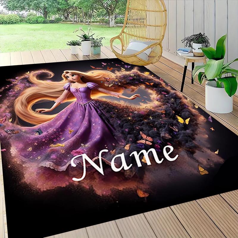 Custom Name Princesses Pastel Colors Carpet Rug Customizable Soft Washable Anti-Slip Home Living Room Sofa Mats Personalized Rug. 0909294