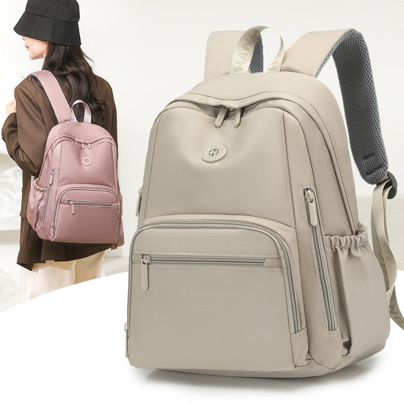 Schoolbag backpack women's 1011 new large-capacity computer bag multi-pocket college student schoolbag can be set with tie rod travel backpack