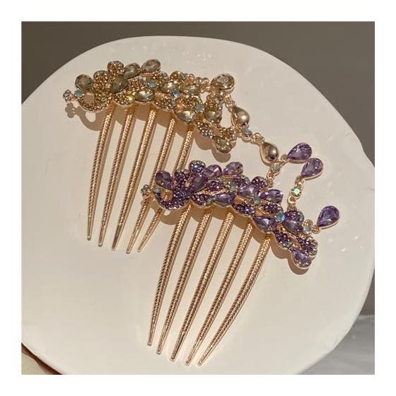 Kanzashi Hair Stick for Updos, Sparkling Hair Comb, Crystal Bijou Hair Comb, Elegant Hair Accessory, Kanzashi for Weddings, Kimono, Coming of Age