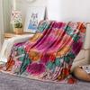 Flower Butterfly  Print Flannel Blanket, High quality Comfortable for All Seasons, Home Decor, Warmth and Comfort