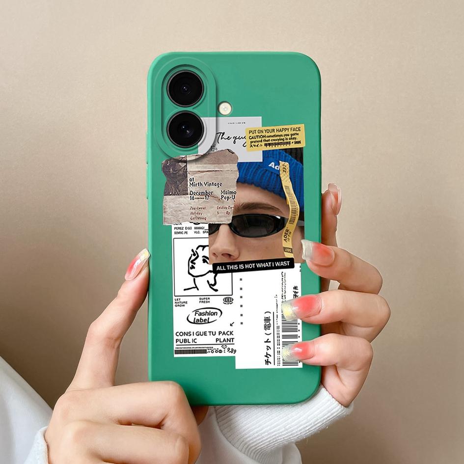 Aesthetic Phone Cover For Apple iPhone 16 Pro 16plus 16promax Fashion Cool Girl Boy Soft Liquid Silicone High Quality Super Shockproof For iPhone Capa