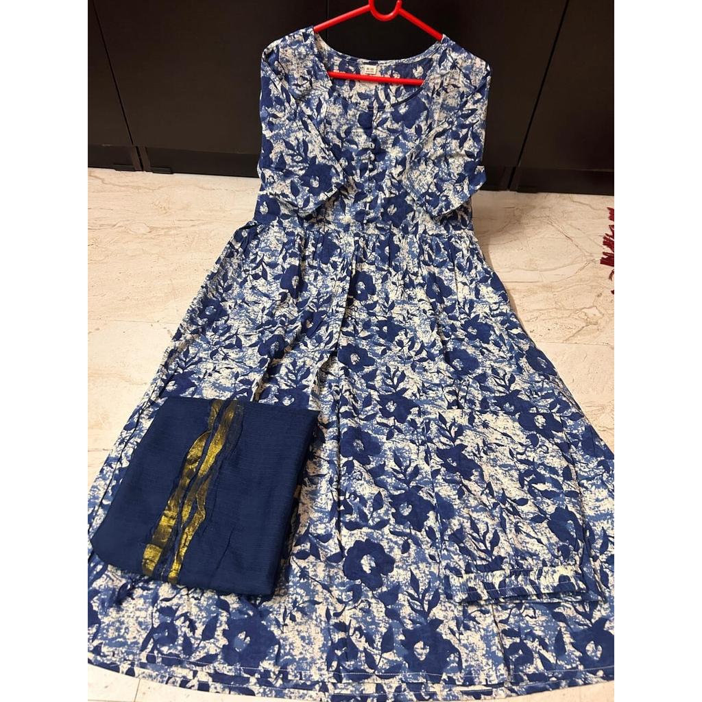 Print Anarkali Designer Kurta Pant Dupatta Set Women Party Wear Top Tunic Kurti SC-2321