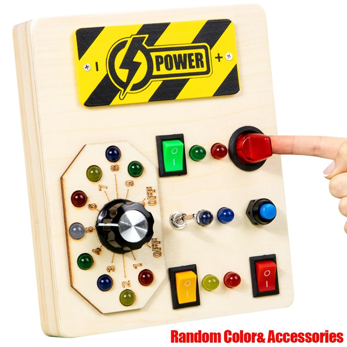 

Интерактивная деревянная развивающая доска с 7 светодиодными выключателями развивает мелкую моторику, сенсорное развитие, красочная обучающая игрушка для малышей Wood Busy Board