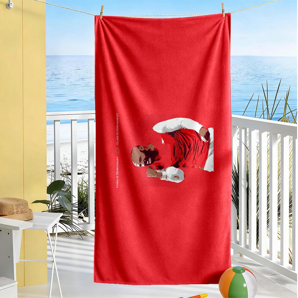 Football Player Action Beach Towel High Absorbency & Quick-Dry Comfortable Lightweight Suitable for Swimming, Gym, Camping, Yoga Vacation