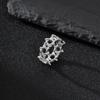 Anello Personalità in Acciaio Inossidabile con Spine Irregolari per Uomo, Anello Stella a Sei Punte con Texture Punk Retrò, Gioielli Geometrici Hip-hop