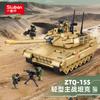 411 Teile Armee Modellbausteine Ztq-15S Leichter Hauptkampfpanzer Militärische Baustein-Sets Lernspielzeug für Kinder