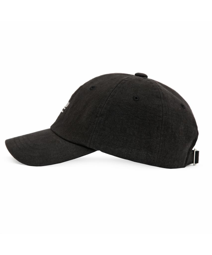 Eondeokeonteulol Four Seasons Cotton Logo Embroidered Basic Soft Top Unisex Ball Cap Uc / Washed Black