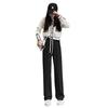 High-end Wide-leg Casual Pants Women's Autumn New High-waisted Straight-leg Loose Pants