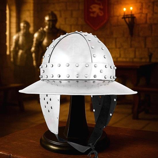 Hand-Forged Steel Kettle Hat Helmet Medieval Knight Armor Replica