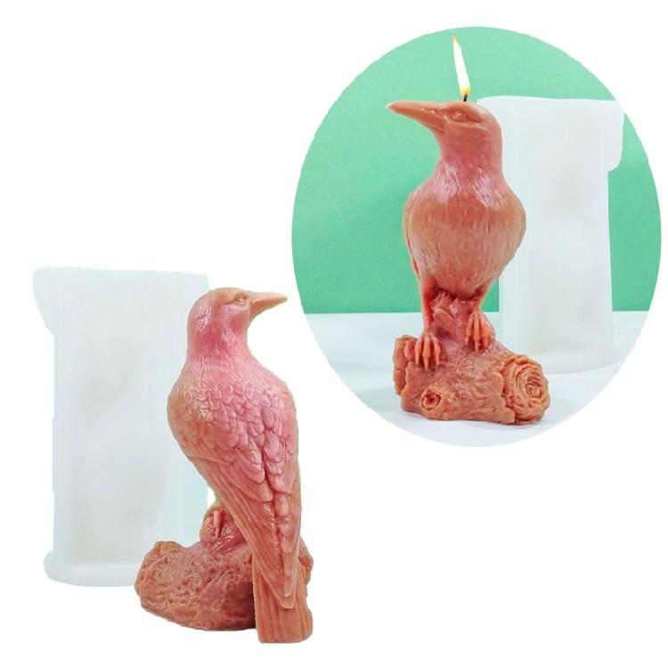 3D Crow Candle Mould Silicone Molds Halloween Castings Molds Home Decorations