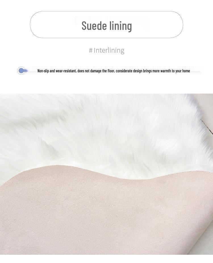Irregular Long Pile Plush Sofa Cushion Rug - Faux Rabbit Fur for Living Room, Coffee Table, Bedroom, or Bedside.