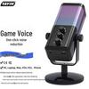 WM8 Dynamic USB XLR RGB Microphone for Desktop eSports and Live Streaming with Sound Card