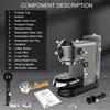 Biolomix 7008 Stainless Steel Espresso Coffee Machine,20Bar Pressure,1450W,Pressure Gauge,Milk Frother Steam Wand,Tank for Home Latte Cappuccino