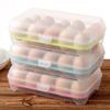15 Grid Egg Storage Box Egg Box Tray with Lid Drawer Egg Carton PP Cases Refrigerator Cases Compartment Storage Egg Rack Support