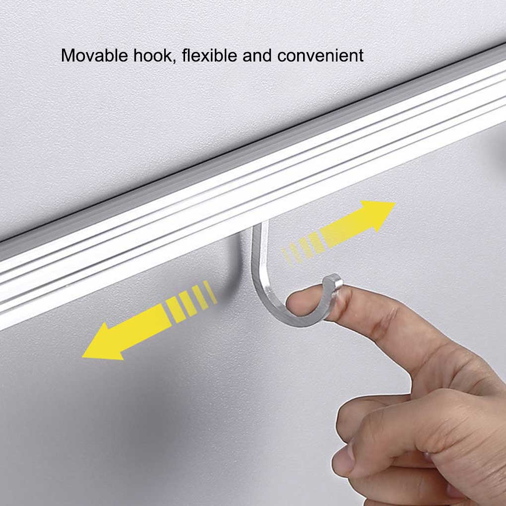 Wall Mounted Key Holder Household Indoor Towel Keys Hat Fixed Hanger Kitchen Bathroom Aluminum Multi-hook Hanging Rack