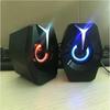 Black Mini USB Powered Wired 2.0 Gaming Music Speaker for Desktop Laptop PC RGB Color Lighting Computer Speaker