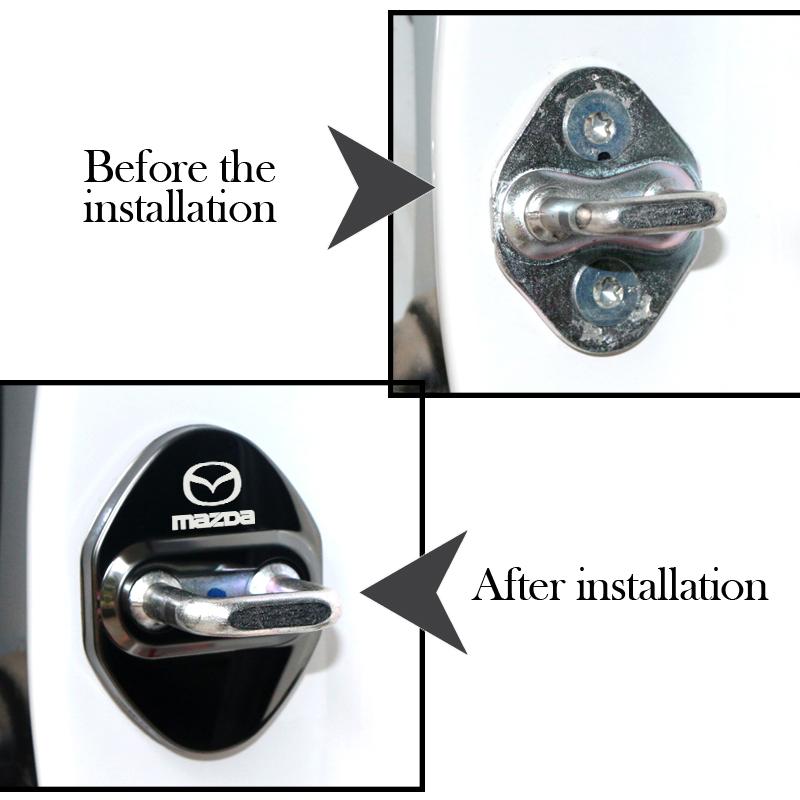 Car-Styling Car Door Lock Cover Auto Emblems Case For Mazda 3 6 Atenza Axela Demio CX3 CX5 MP MS RX8 Car Accessories