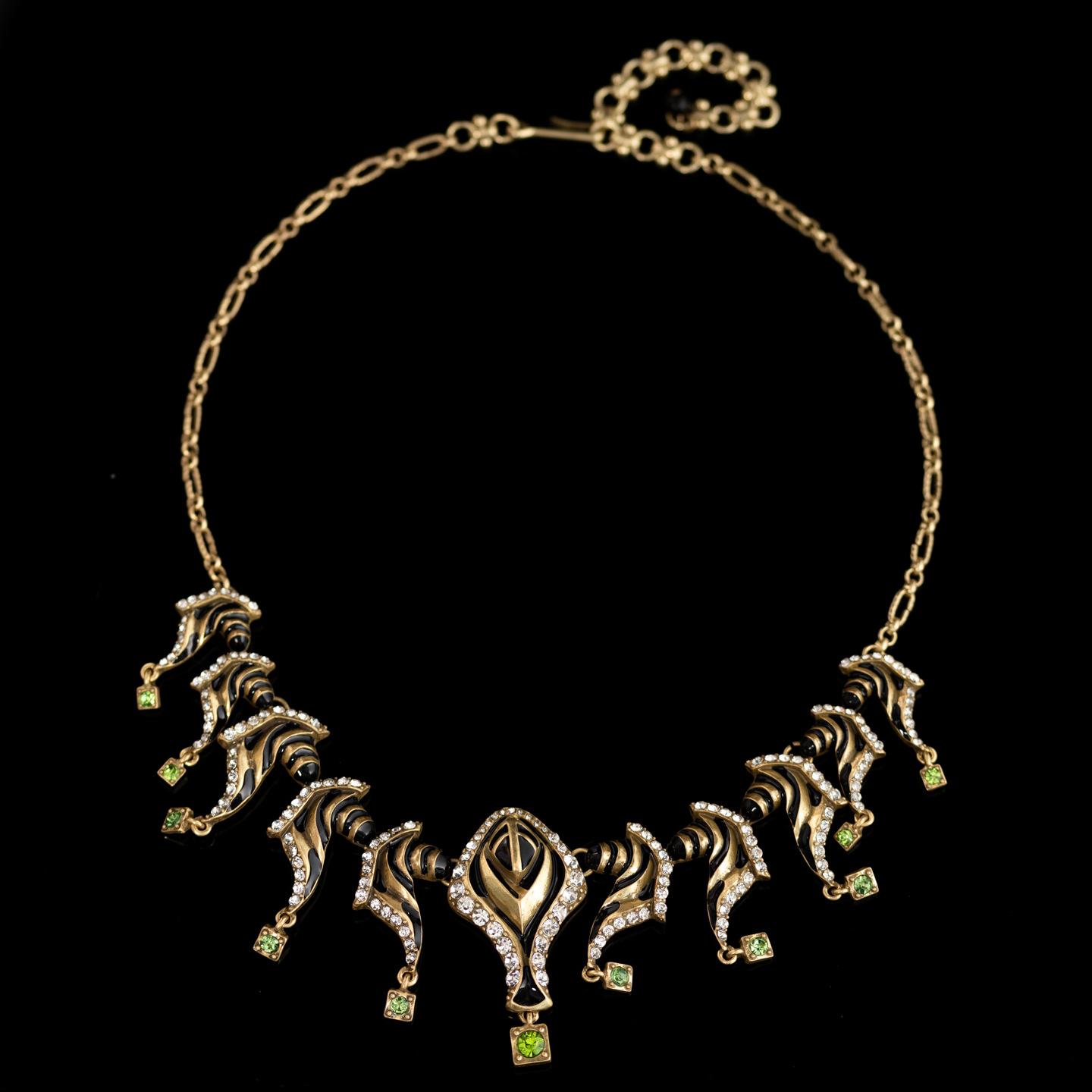 Средневековый Винтажный Золотой Сплав Ретро Золотой Зебра Ожерелье Женское