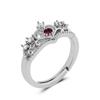 Double-Layer Zircon Love Flower Ring - Adjustable, Luxury Japanese & Korean Design