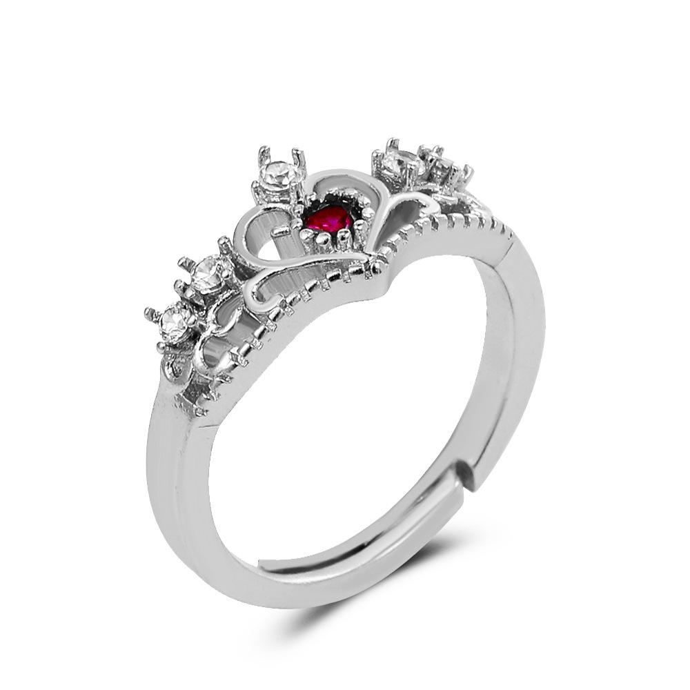 Double-Layer Zircon Love Flower Ring - Adjustable, Luxury Japanese & Korean Design