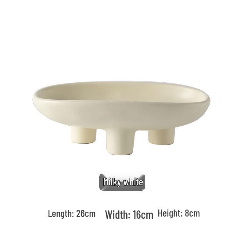 Ru Han Ceramic Three-Legged Decorative Fruit Plate