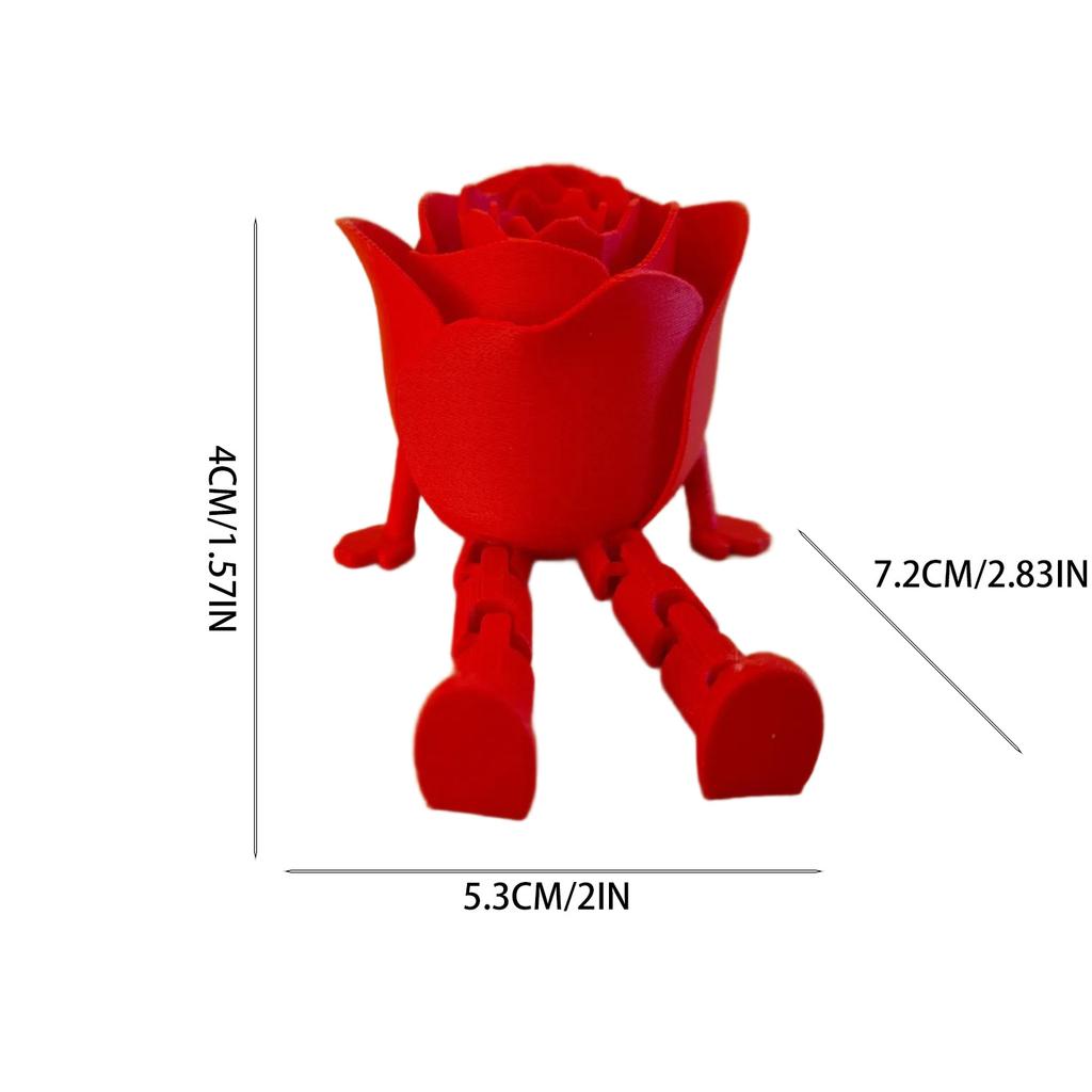New 3D Printing Sitting Rose Movable Joint Valentine'sDay Qixi Home Desktop Creative Decoration Ornaments