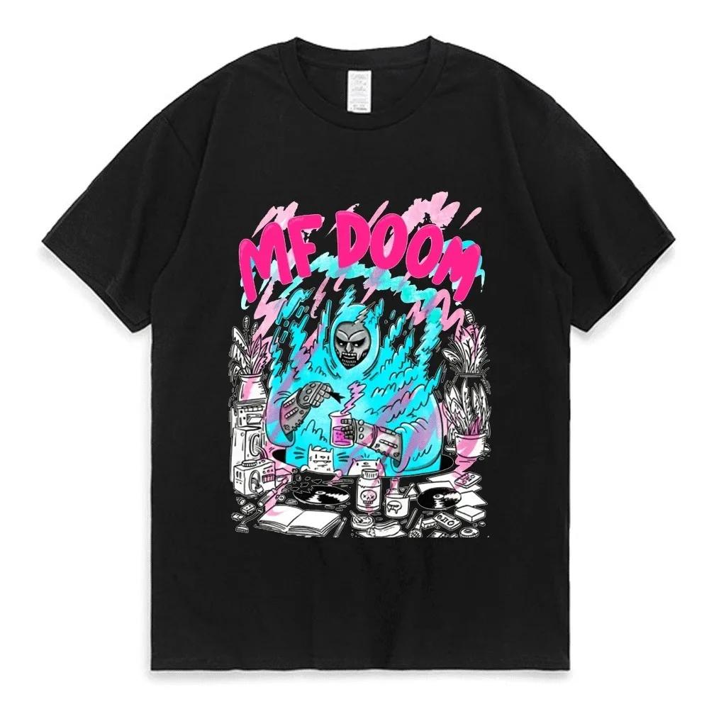 Zpěvák Mf Doom Madlib Madvillain Oboustranné grafické tričko Topy Pánské volné hip-hopové tričko Muži Ženy Fleece Bavlněná trička