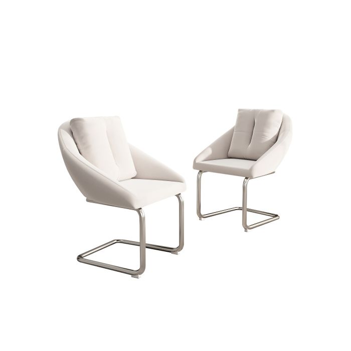 Chaise de salle à manger - MUVOE - Velours - Beige - Ergonomique - Lot de 2