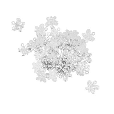 50 Parça sizin için düzenlendi Kelebek Charm Kolye DIY Takı Bulgular Gümüş