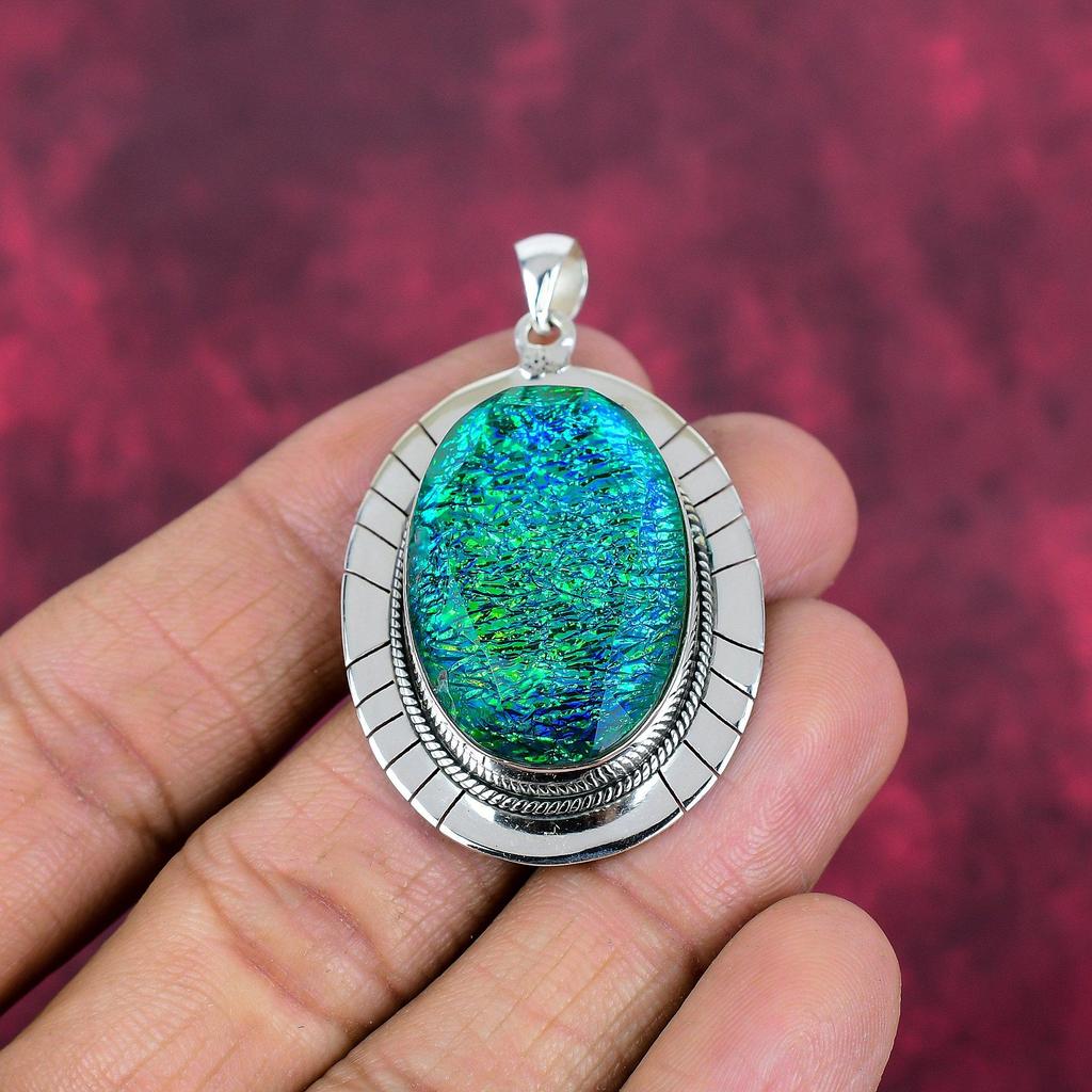 Green Triplet Opal 925 Solid Sterling Silver Pendant, Handmade Gemstone Pendant Jewelry, Gifts For Wife Brand New Pendant