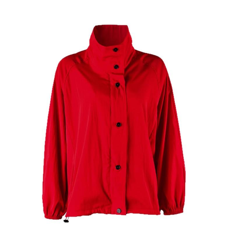 2025 Fall Winter Red Quick Dry Windproof Turtleneck Coat Women Slim Fit Commute Fashion