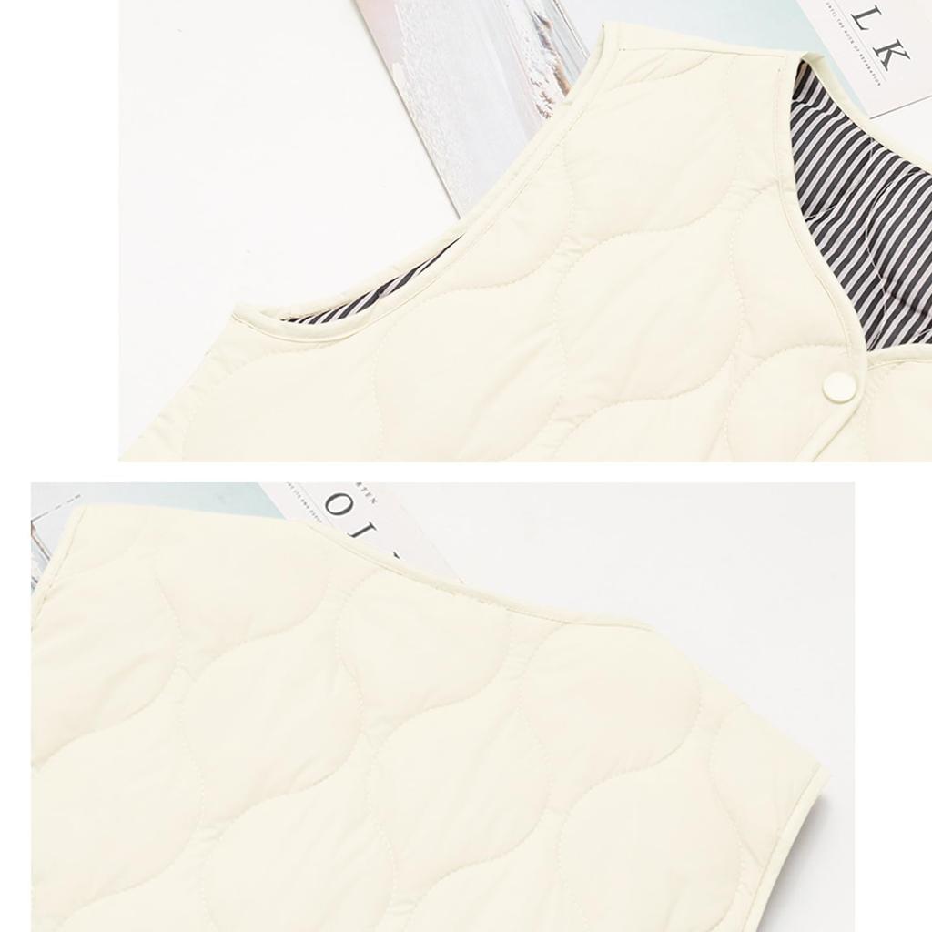 Augseed Pikowana kamizelka puchowa bez rękawów, jednolita, otwarta, luźna i dostępna w rozmiarach plus, idealna na i więcej Jesień/Zima damska, dwustronna, z dekoltem w serek,